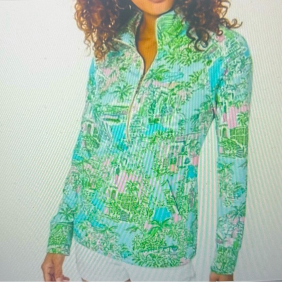 Lilly Pulitzer Lilly loves Palm Beach UPF 50+ Skipper pop over size medium